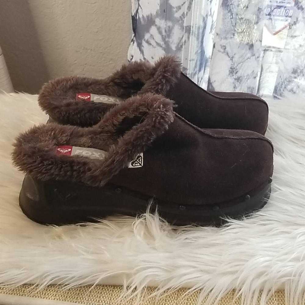Roxy Brown Studded Suede "Laura" Clog